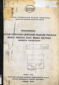 Image of Rancangan Kitab Undang-undang Hukum Pidana buku kedua dan buku ketiga beserta penjelasan