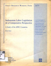 Image of Indonesian labor legislation in a comparative perspective: a study of six APEC countries