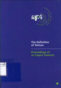 Image of The Definition of torture: proceedings of an expert seminar