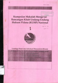 Image of Kumpulan makalah mengenai rancangan kitab undang-undang hukum pidana (KUHP) nasional: Buku I
