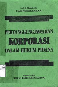 Image of Pertanggungjawaban korporasi dalam hukum pidana