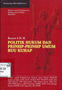 Image of Politik hukum dan prinsip-prinsip umum RUU KUHAP