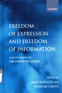 Image of Freedom of expression and freedom of information: essays in honour of Sir David Williams