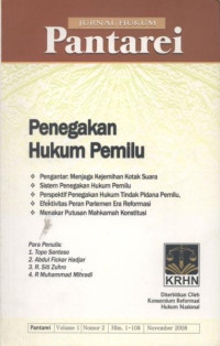 Image of Jurnal Hukum Pantarei: Penegakkan Hukum Pemilu