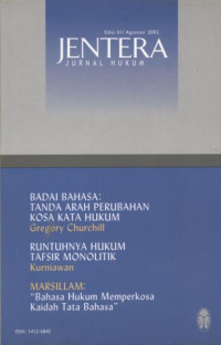 Image of Jentera Jurnal Hukum:Bahasa Hukum