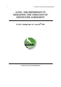 Image of Aceh: The Impediment in Remaining the Cessation of Hostilities Agreement