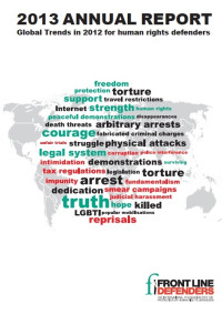 Image of 2013 annual report : global trends in 2012 for human rights defender