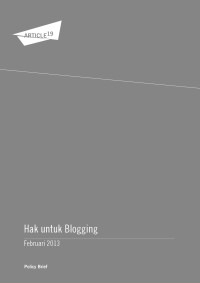 Image of Hak untuk Blogging : policy brief