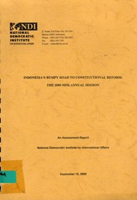 Image of Indonesia's bumpy road to constitutional reform: the 2000 MPR annual session